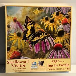 SunsOut "Swallowtail Visitor" Art by Jim Hansel 550pc puzzle New/Sealed